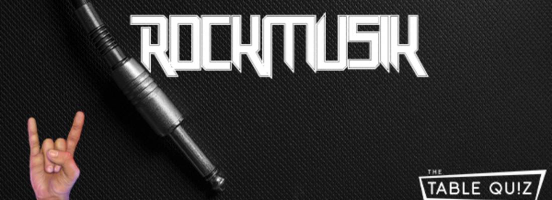 Audiokabel und Rockerhand, Rockmusik, Table Quiz Logo