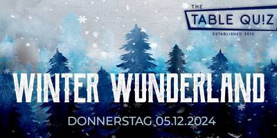 Table Quiz Logo, Abstraktes Bild eines Winterwaldes mit Schneeflocken, Winterwunderland, Donnerstag 05.12.2024